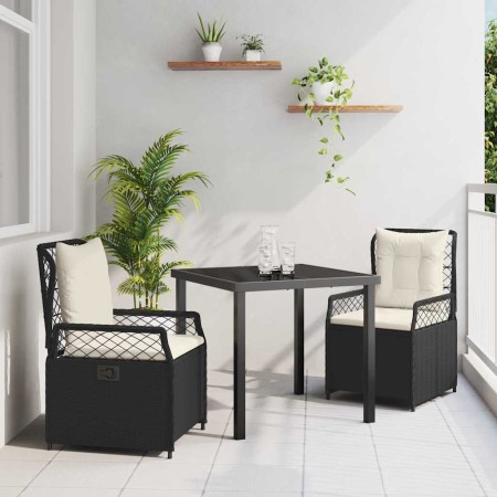 Conjunto de Comedor de Jardín 3 pcs Negro ratán sintético en Sillas de jardín | Comprar online en Foru.es
