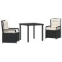 Conjunto de Comedor de Jardín 3 pcs Negro ratán sintético en Sillas de jardín | Comprar online en Foru.es