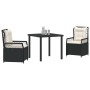 Conjunto de Comedor de Jardín 3 pcs Negro ratán sintético en Sillas de jardín | Comprar online en Foru.es