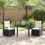 Conjunto de Comedor de Jardín 3 pcs Negro ratán sintético en Sillas de jardín | Comprar online en Foru.es