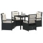 Conjunto de Comedor de Jardín 5 pcs Negro ratán sintético en Sillas de jardín | Comprar online en Foru.es