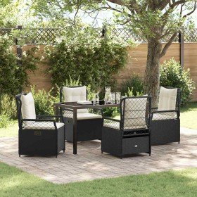 Conjunto de Comedor de Jardín 5 pcs Negro ratán sintético en Sillas de jardín | Comprar online en Foru.es