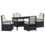 Conjunto de Comedor de Jardín 5 pcs Negro ratán sintético en Sillas de jardín | Comprar online en Foru.es