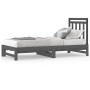 Sofá cama extraíble madera maciza de pino gris 2x(90x200) cm de vidaXL, Camas y somieres - Ref: Foro24-3108349, Precio: 187,6...