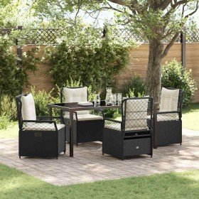 Conjunto de Comedor de Jardín 5 pcs Negro ratán sintético en Sillas de jardín | Comprar online en Foru.es