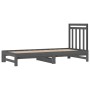 Sofá cama extraíble madera maciza de pino gris 2x(90x200) cm de vidaXL, Camas y somieres - Ref: Foro24-3108349, Precio: 187,6...