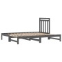 Sofá cama extraíble madera maciza de pino gris 2x(90x200) cm de vidaXL, Camas y somieres - Ref: Foro24-3108349, Precio: 187,6...