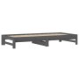 Sofá cama extraíble madera maciza de pino gris 2x(90x200) cm de vidaXL, Camas y somieres - Ref: Foro24-3108349, Precio: 187,6...