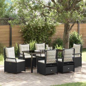 Conjunto de Comedor de Jardín 7 pcs Negro ratán sintético en Sillas de jardín | Comprar online en Foru.es
