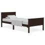 Estructura de cama madera maciza de pino marrón oscuro 90x200cm de vidaXL, Camas y somieres - Ref: Foro24-322195, Precio: 135...