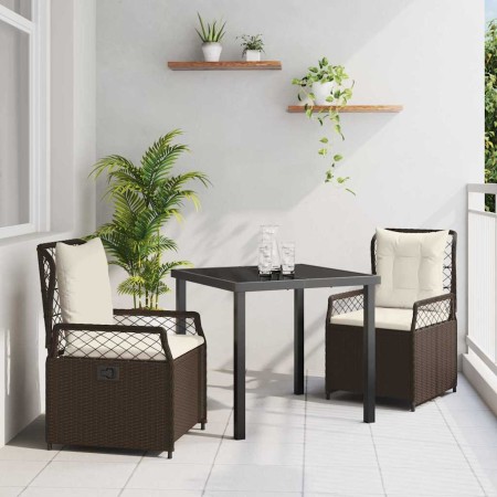 Conjunto de Comedor de Jardín 3 pcs Marrón ratán sintético en Sillas de jardín | Comprar online en Foru.es