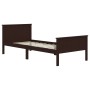 Estructura de cama madera maciza de pino marrón oscuro 90x200cm de vidaXL, Camas y somieres - Ref: Foro24-322195, Precio: 135...