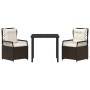 Conjunto de Comedor de Jardín 3 pcs Marrón ratán sintético en Sillas de jardín | Comprar online en Foru.es