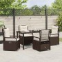 Conjunto de Comedor de Jardín 5 pcs Marrón ratán sintético en Sillas de jardín | Comprar online en Foru.es