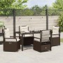 Conjunto de Comedor de Jardín 5 pcs Marrón ratán sintético en Sillas de jardín | Comprar online en Foru.es