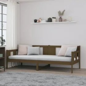 Honey brown solid pine wood sofa bed 80x200 cm by vidaXL, Beds and slatted bases - Ref: Foro24-820275, Price: 90,24 €, Discou...