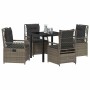 Conjunto de Comedor de Jardín 5 pcs Gris ratán sintético en Sillas de jardín | Comprar online en Foru.es