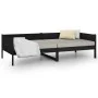 Sofá cama madera maciza de pino negro 90x190 cm de vidaXL, Camas y somieres - Ref: Foro24-820251, Precio: 122,31 €, Descuento: %
