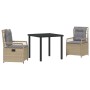 Conjunto de Comedor de Jardín 3 pcs Beige y Gris Claro en Sillas de jardín | Comprar online en Foru.es