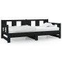 Sofá cama extraíble madera maciza de pino negro 2x(80x200) cm de vidaXL, Camas y somieres - Ref: Foro24-820291, Precio: 182,8...
