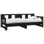 Sofá cama extraíble madera maciza de pino negro 2x(80x200) cm de vidaXL, Camas y somieres - Ref: Foro24-820291, Precio: 182,8...