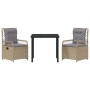Conjunto de Comedor de Jardín 3 pcs Beige y Gris Claro en Sillas de jardín | Comprar online en Foru.es