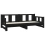 Sofá cama extraíble madera maciza de pino negro 2x(80x200) cm de vidaXL, Camas y somieres - Ref: Foro24-820291, Precio: 182,8...