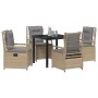 Conjunto de Comedor de Jardín 5 pcs Beige y Gris Claro en Sillas de jardín | Comprar online en Foru.es