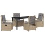 Conjunto de Comedor de Jardín 5 pcs Beige y Gris Claro en Sillas de jardín | Comprar online en Foru.es