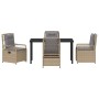 Conjunto de Comedor de Jardín 5 pcs Beige y Gris Claro en Sillas de jardín | Comprar online en Foru.es