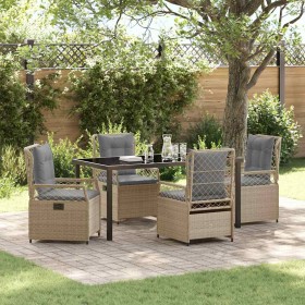 Conjunto de Comedor de Jardín 5 pcs Beige y Gris Claro en Sillas de jardín | Comprar online en Foru.es