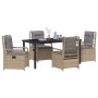 Conjunto de Comedor de Jardín 5 pcs Beige y Gris Claro en Sillas de jardín | Comprar online en Foru.es