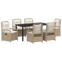 Conjunto de Comedor de Jardín 7 pcs Beige y crema en Sillas de jardín | Comprar online en Foru.es