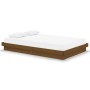 Estructura de cama doble madera maciza marrón miel 120x190 cm de vidaXL, Camas y somieres - Ref: Foro24-819945, Precio: 203,5...