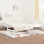 Sofá cama extraíble madera maciza de pino blanco 2x(90x190) cm de vidaXL, Camas y somieres - Ref: Foro24-3108313, Precio: 159...