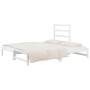 Sofá cama extraíble madera maciza de pino blanco 2x(90x190) cm de vidaXL, Camas y somieres - Ref: Foro24-3108313, Precio: 159...