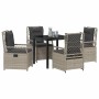 Conjunto de Comedor de Jardín 5 pcs Gris Claro ratán sintético en Sillas de jardín | Comprar online en Foru.es