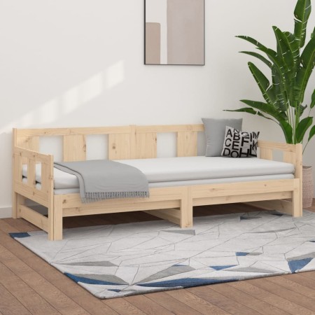 Sofá cama extraíble madera maciza de pino 2x(90x190) cm de vidaXL, Camas y somieres - Ref: Foro24-820292, Precio: 162,56 €, D...