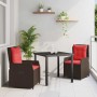 Conjunto de Comedor de Jardín 3 pcs Marrón Poliratán en Sillas de jardín | Comprar online en Foru.es