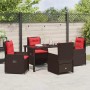 Conjunto de Comedor de Jardín 5 pcs Marrón Poliratán en Sillas de jardín | Comprar online en Foru.es