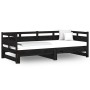 Sofá cama extraíble madera maciza de pino negro 2x(90x190) cm de vidaXL, Camas y somieres - Ref: Foro24-820326, Precio: 187,3...