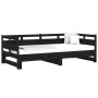 Sofá cama extraíble madera maciza de pino negro 2x(90x190) cm de vidaXL, Camas y somieres - Ref: Foro24-820326, Precio: 187,3...