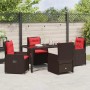 Conjunto de Comedor de Jardín 5 pcs Marrón Poliratán en Sillas de jardín | Comprar online en Foru.es