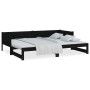 Sofá cama extraíble madera maciza de pino negro 2x(90x190) cm de vidaXL, Camas y somieres - Ref: Foro24-820266, Precio: 194,0...