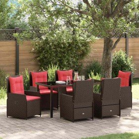 Conjunto de Comedor de Jardín 7 pcs Marrón Poliratán en Sillas de jardín | Comprar online en Foru.es
