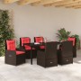 Conjunto de Comedor de Jardín 7 pcs Marrón Poliratán en Sillas de jardín | Comprar online en Foru.es