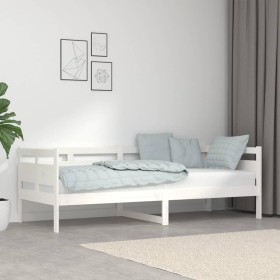 Sofá cama madera maciza de pino blanco 80x200 cm de vidaXL, Camas y somieres - Ref: Foro24-820303, Precio: 128,04 €, Descuent...