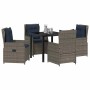 Conjunto de Comedor de Jardín 5 pcs Gris Poliratán en Sillas de jardín | Comprar online en Foru.es