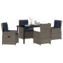 Conjunto de Comedor de Jardín 5 pcs Gris Poliratán en Sillas de jardín | Comprar online en Foru.es
