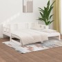 Sofá cama extraíble madera maciza de pino blanco 2x(90x200) cm de vidaXL, Camas y somieres - Ref: Foro24-820283, Precio: 191,...